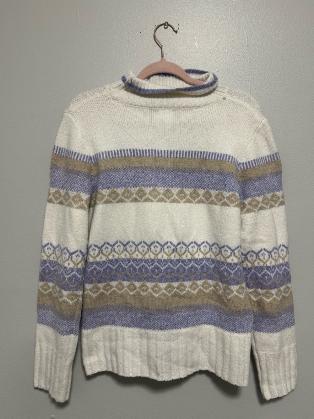 Aspen Christmas Pastel Purple Turtle Neck Ski Sweater